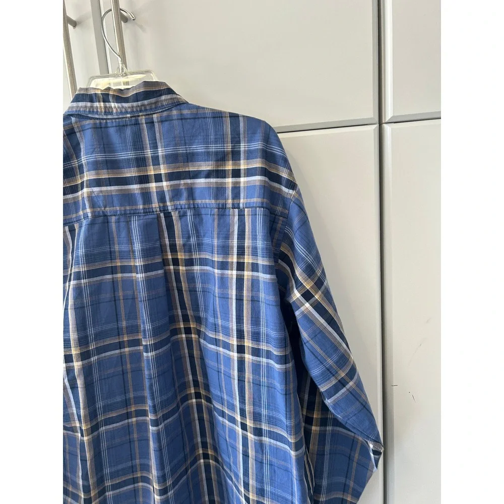 Wrangler‎ Rugged Wear Mens Blue Plaid Button Down Shirt XL RWL41MB